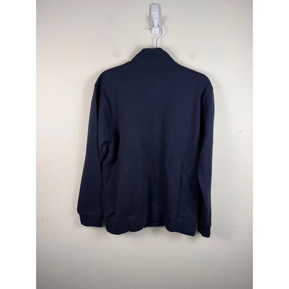 *NWT* Garnet Los Angeles Knitted Mens Navy Blue Full Zip Mock Neck‎ Jacket L